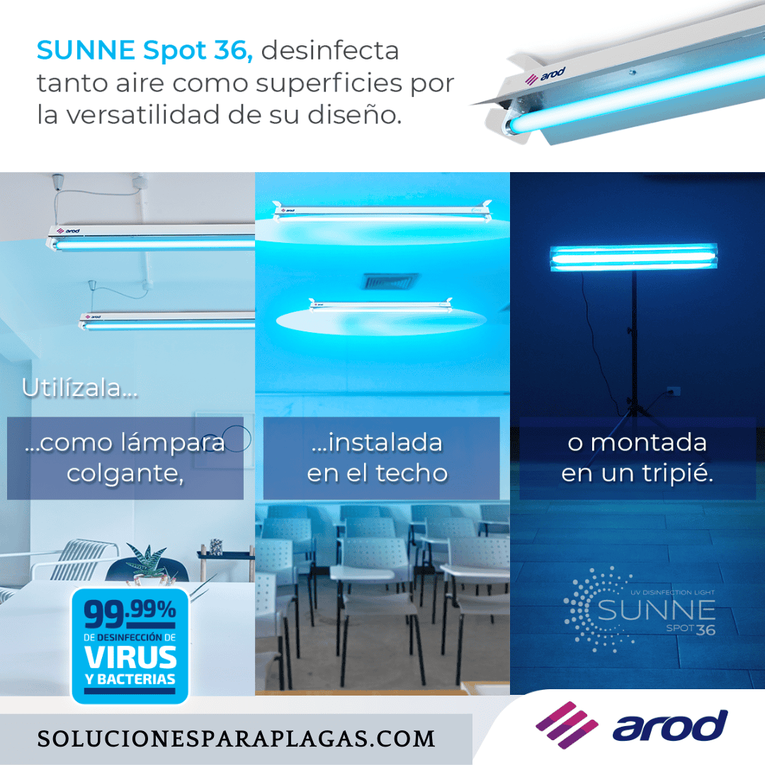 Lámpara Desinfectante Germicida Tecnología UVC SUNNE Spot 36 Marca Arod 30% de descuento +Envío Gratis