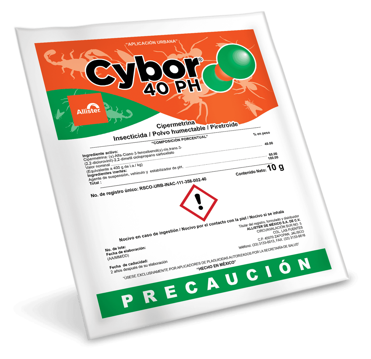 Cipermetrina Insecticida en polvo humectable Piretroide Cybor 40 PH Al ...