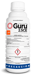 Insecticida antimosquitos Lambda Cyalotrina Guru® 2.5CE  1 lt Allister caja con 12 Piezas