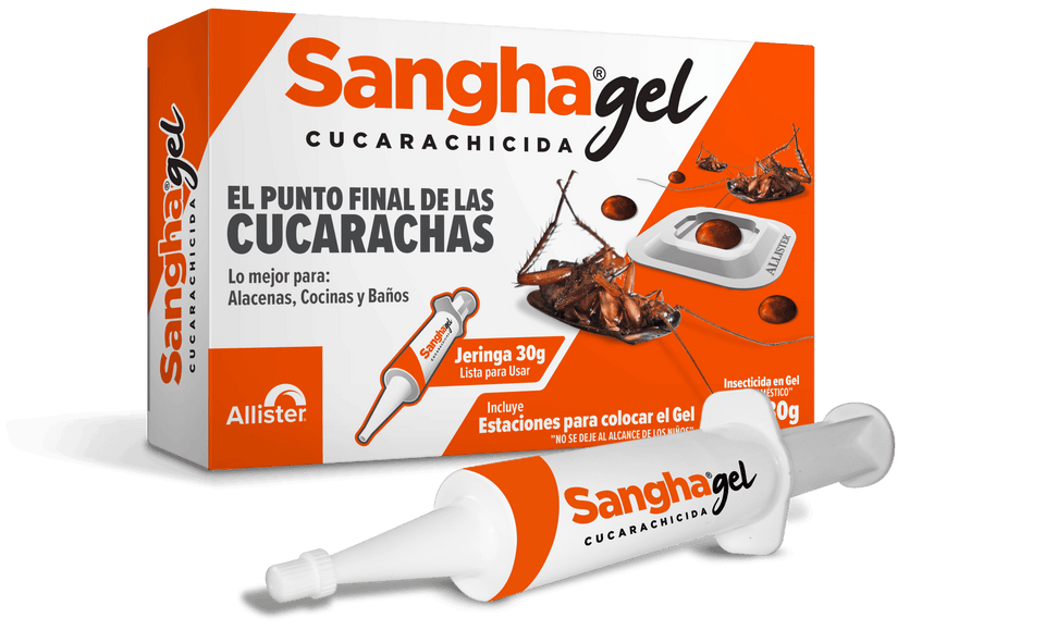 Cucarachicida en gel con atrayente SanghaGel caja con 24 piezas de 30 g.