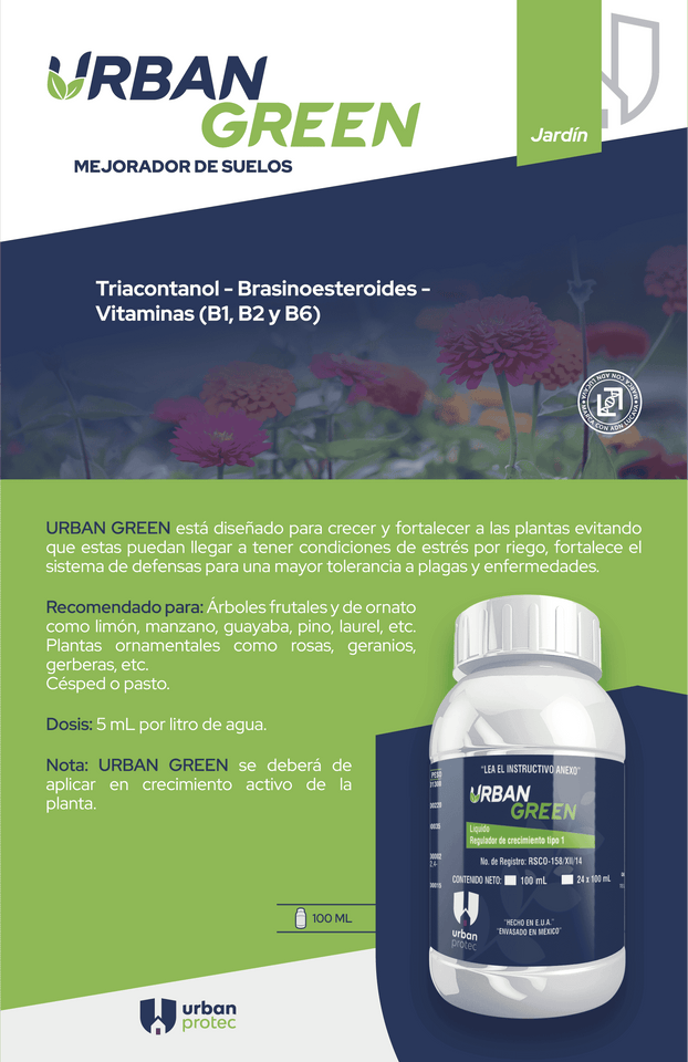 Urban Green 100ml | Bioestimulante y Regulador de Crecimiento Vegetal