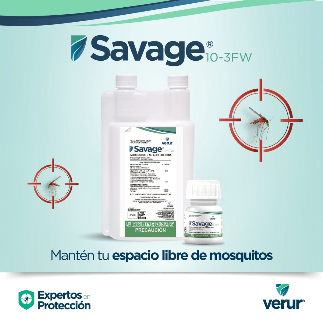 Imidacloprid + Alfacipermetrina Savage® VERUR caja con 12 piezas de 950 ml 30% de descuento