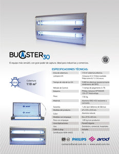 Trampa Atrapamoscas y antimosquitos con Lampara UV Bugster 30 AROD